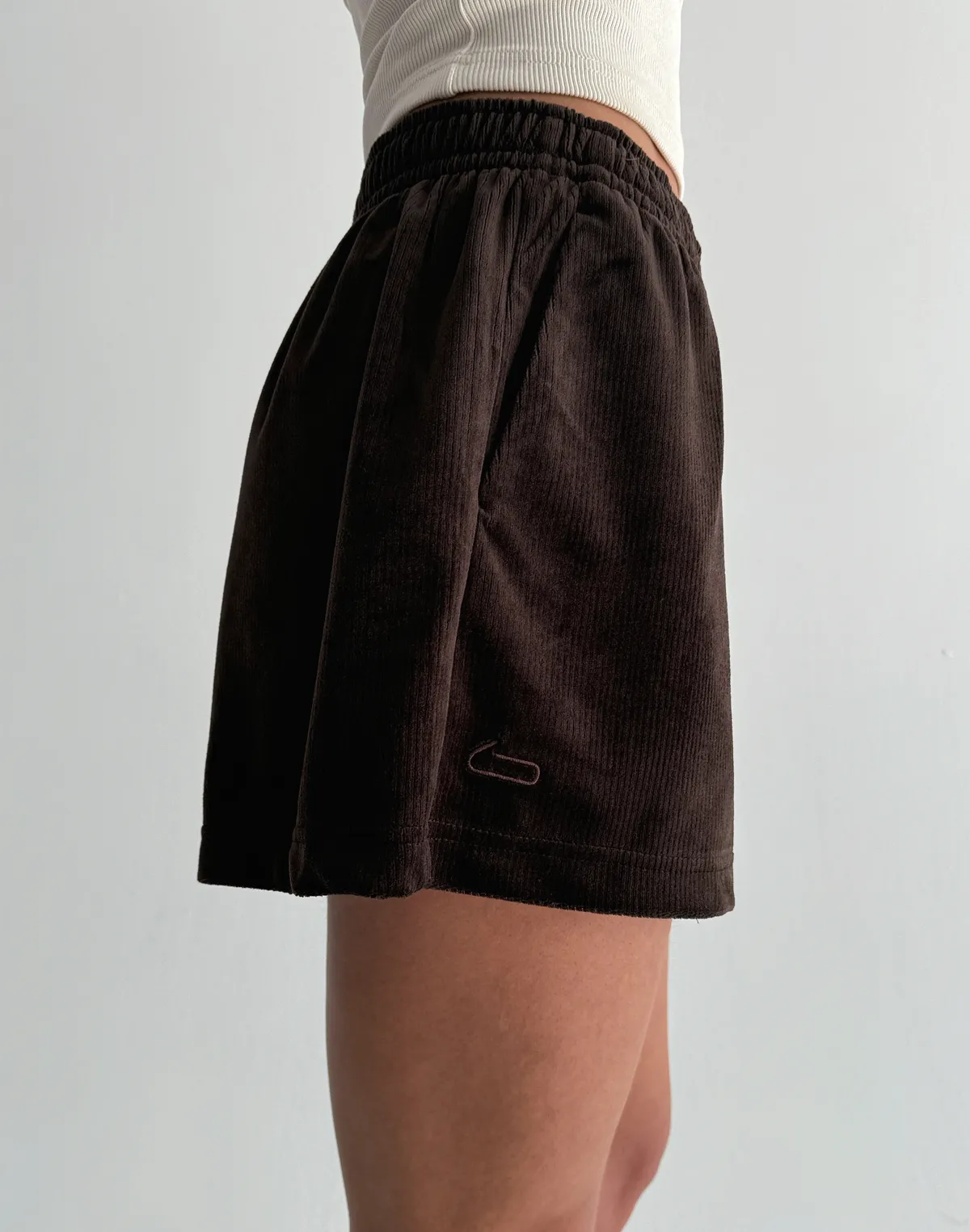 Шорти велюрові літні вільного крою міні, шоколадні - Фото 7