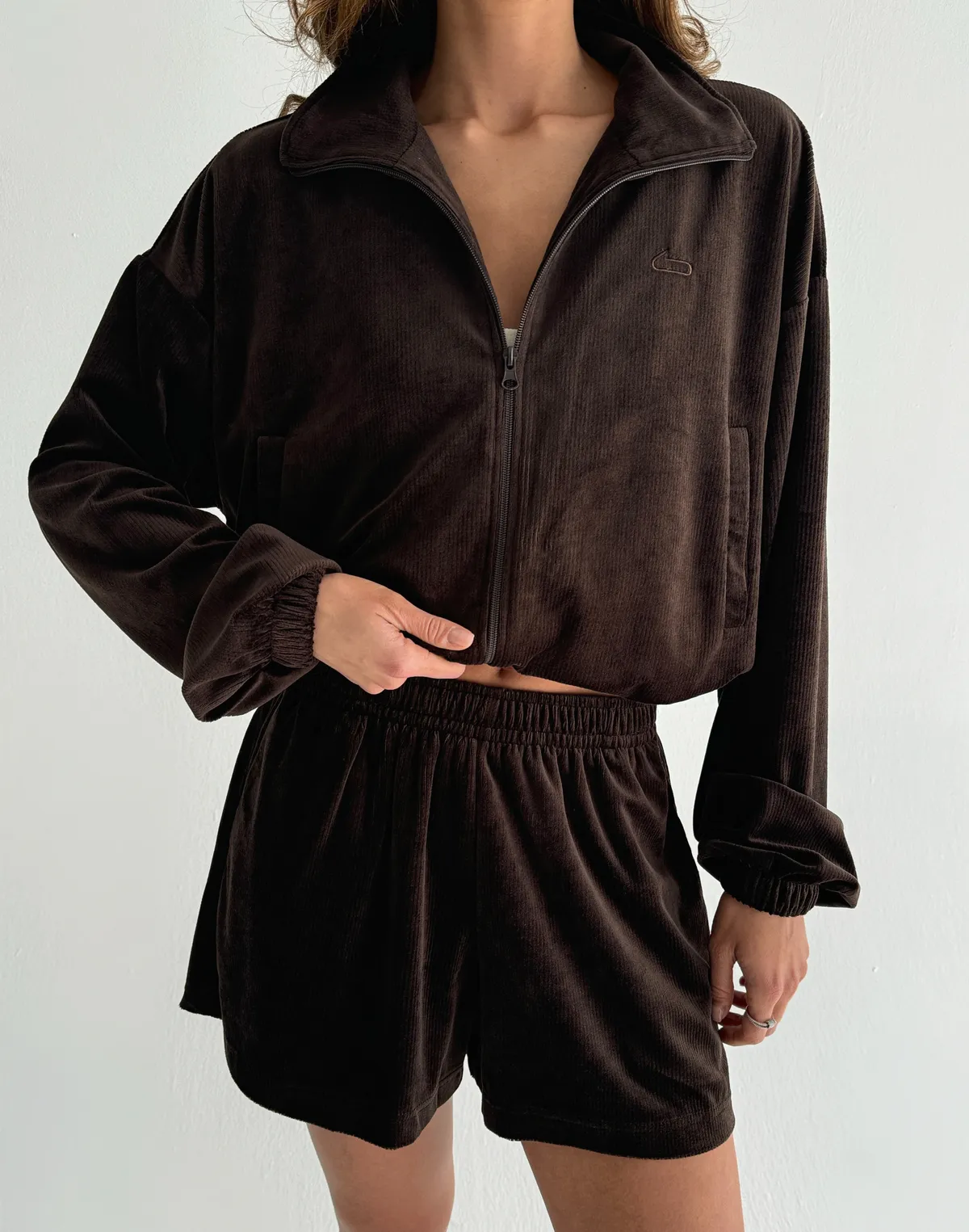 Зіпер велюровий літній жіночий, шоколад - Фото 5