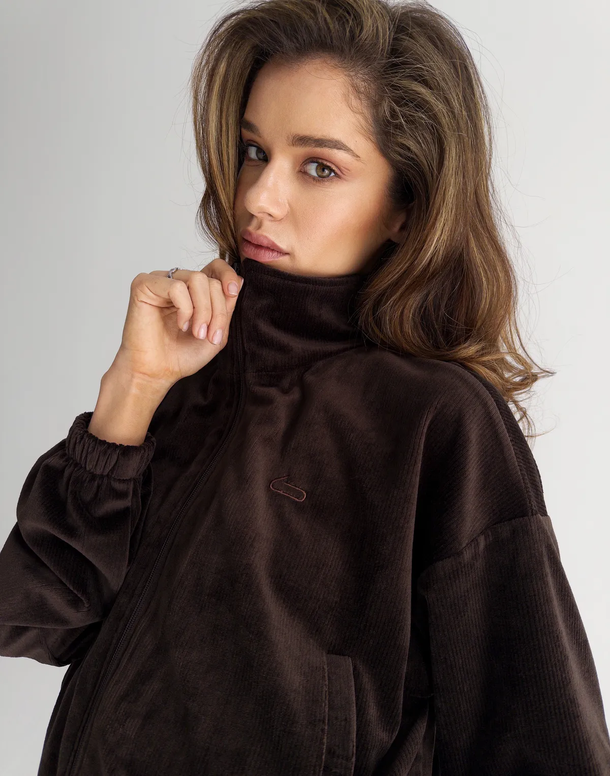 Зіпер велюровий літній жіночий, шоколад - Фото 1