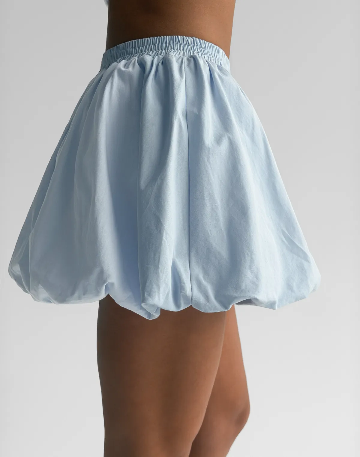 Спідниця міні балон зі вшитими шортиками, холодний блакитний - Фото 8
