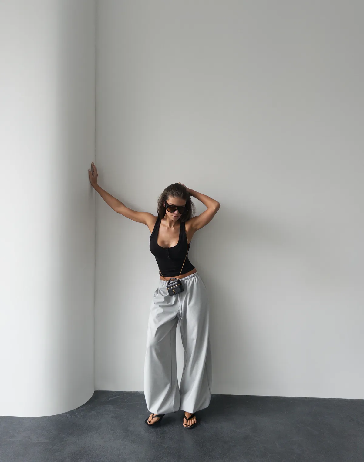 Штани карго у дрібну клітинку, сірі - Фото 6