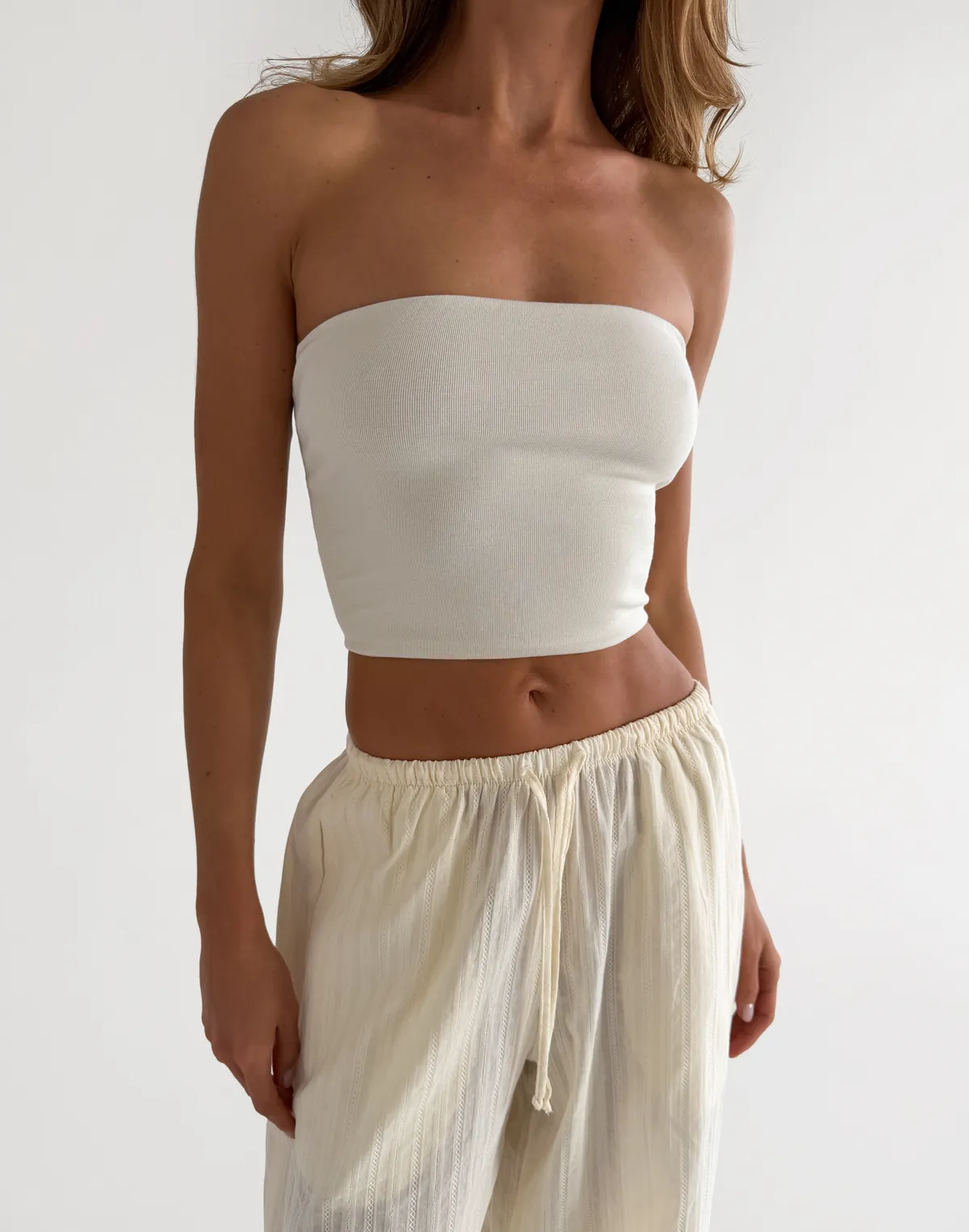 Топ бандо літній, молочний - Фото 5