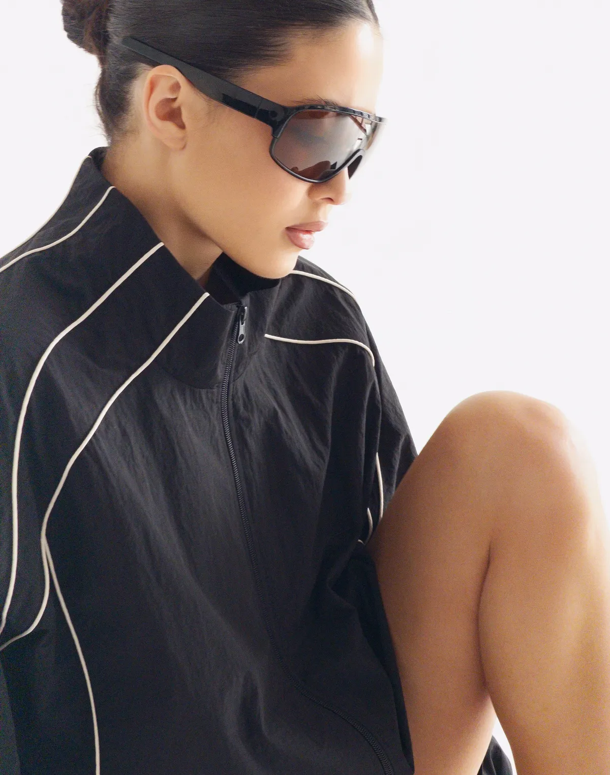 Зіпер з кантом з плащової тканини, чорний - Фото 5