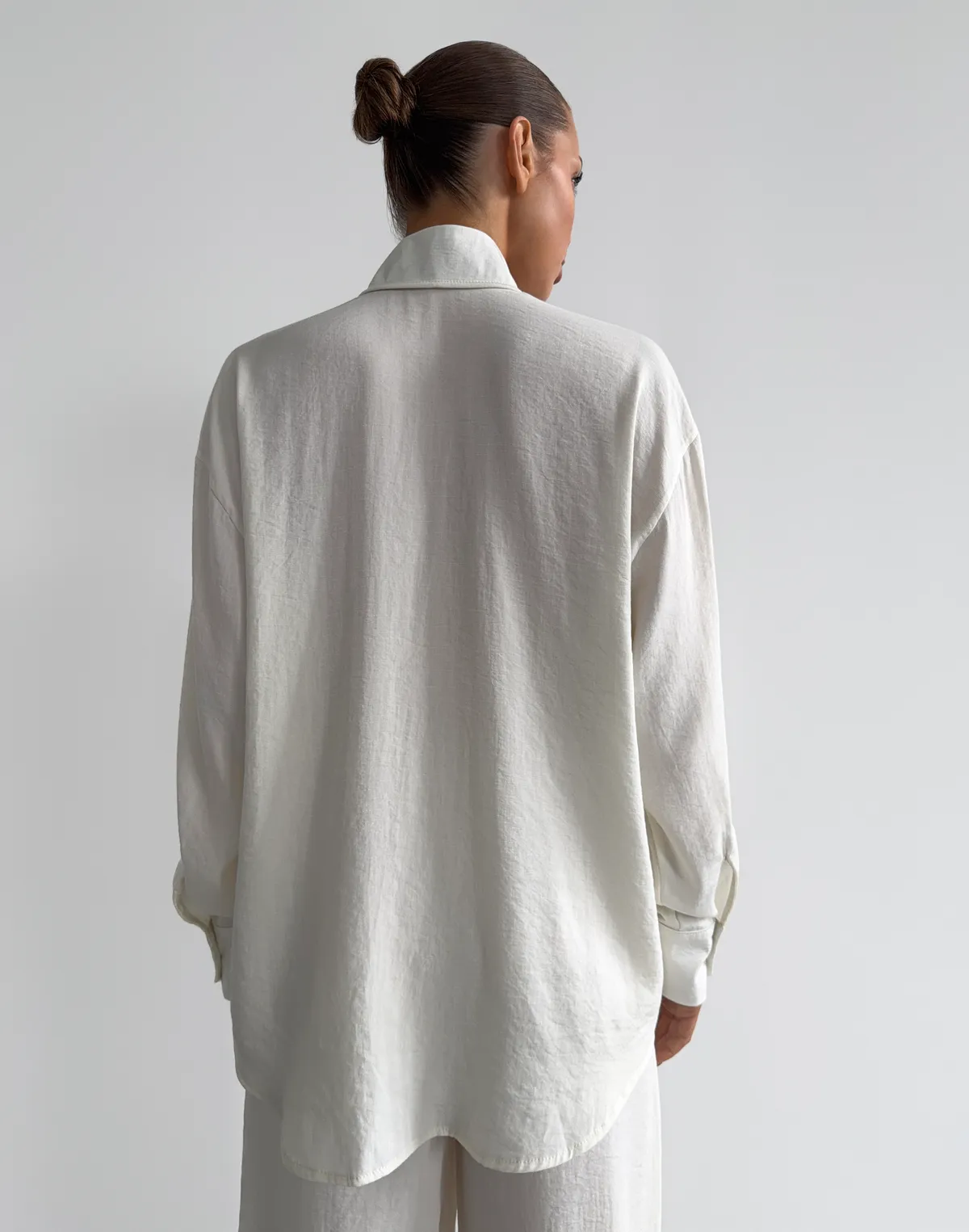 Сорочка в азійському стилі, молочна - Фото 2